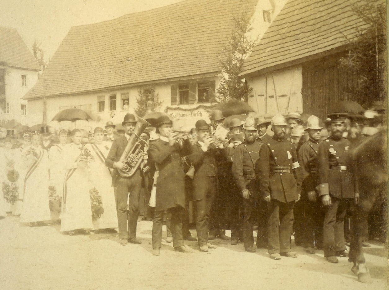 Festumzug in Jux 1888 | Freiwillige Feuerwehr Spiegelberg